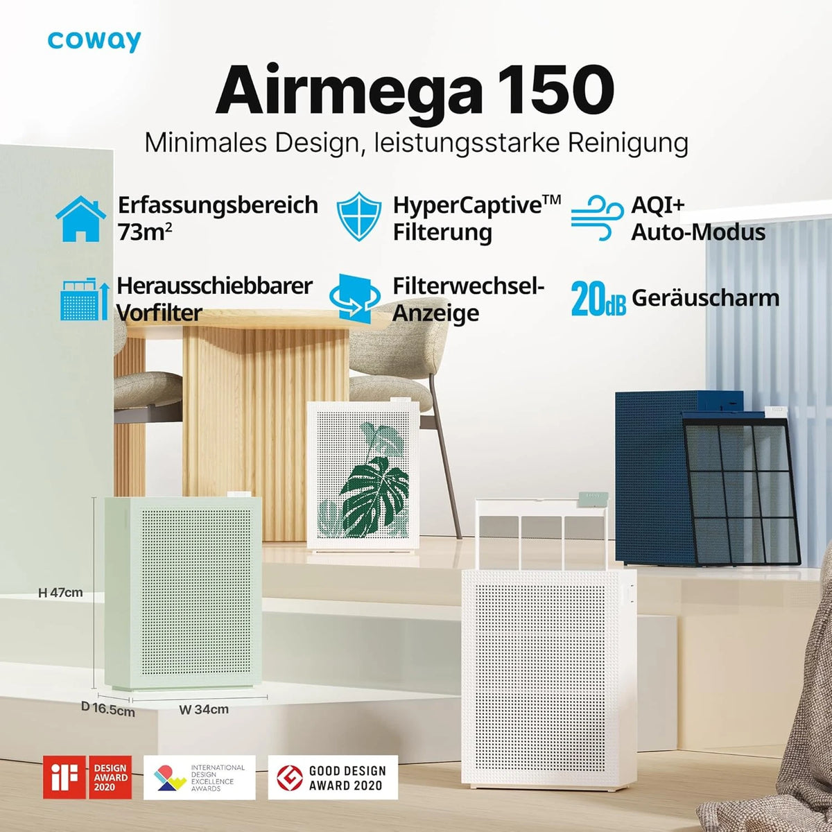 Airmega 150 Marineblau - Coway Deutschland