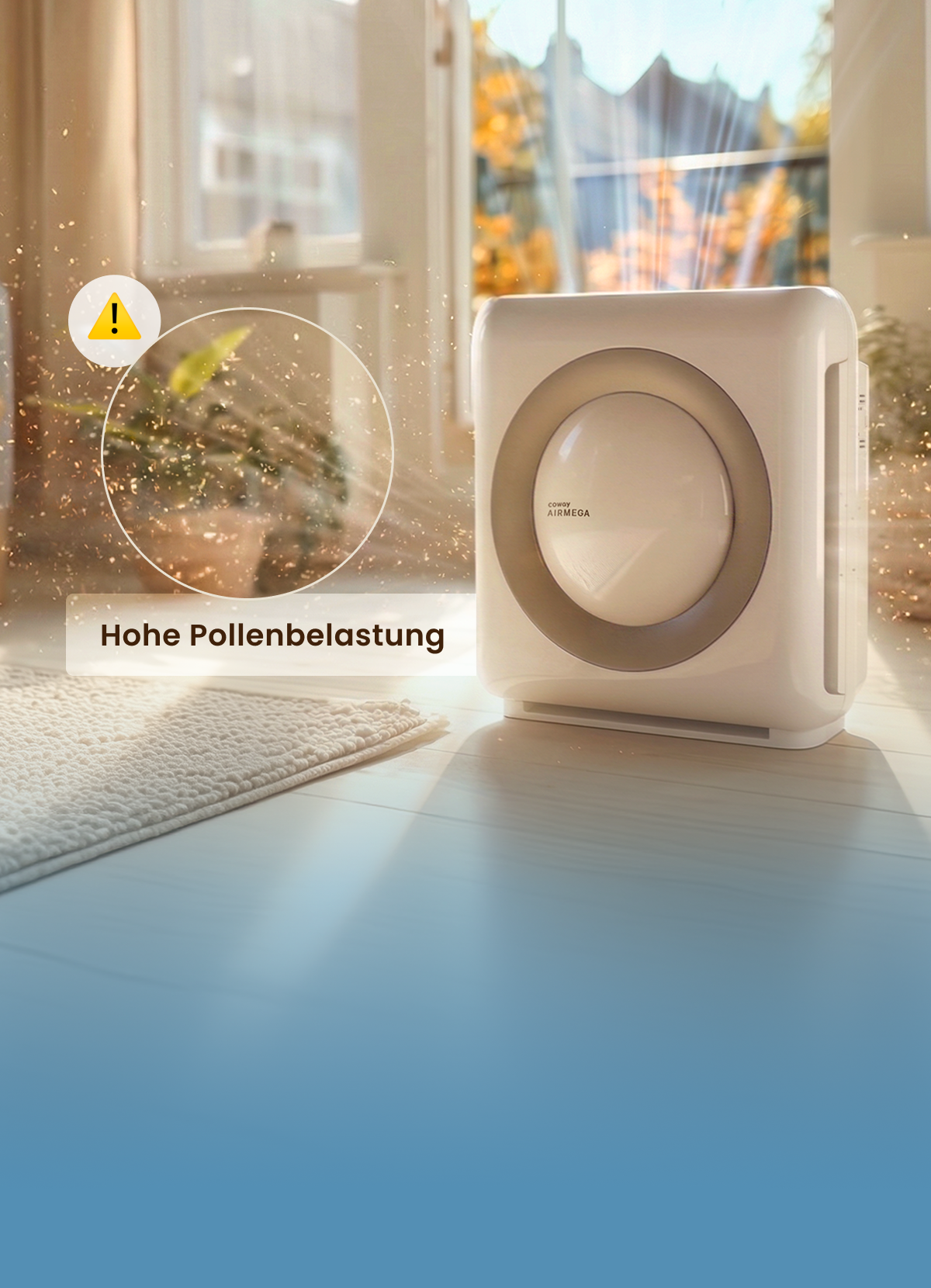 Frische Luft genießen.
Pollen draußen lassen.